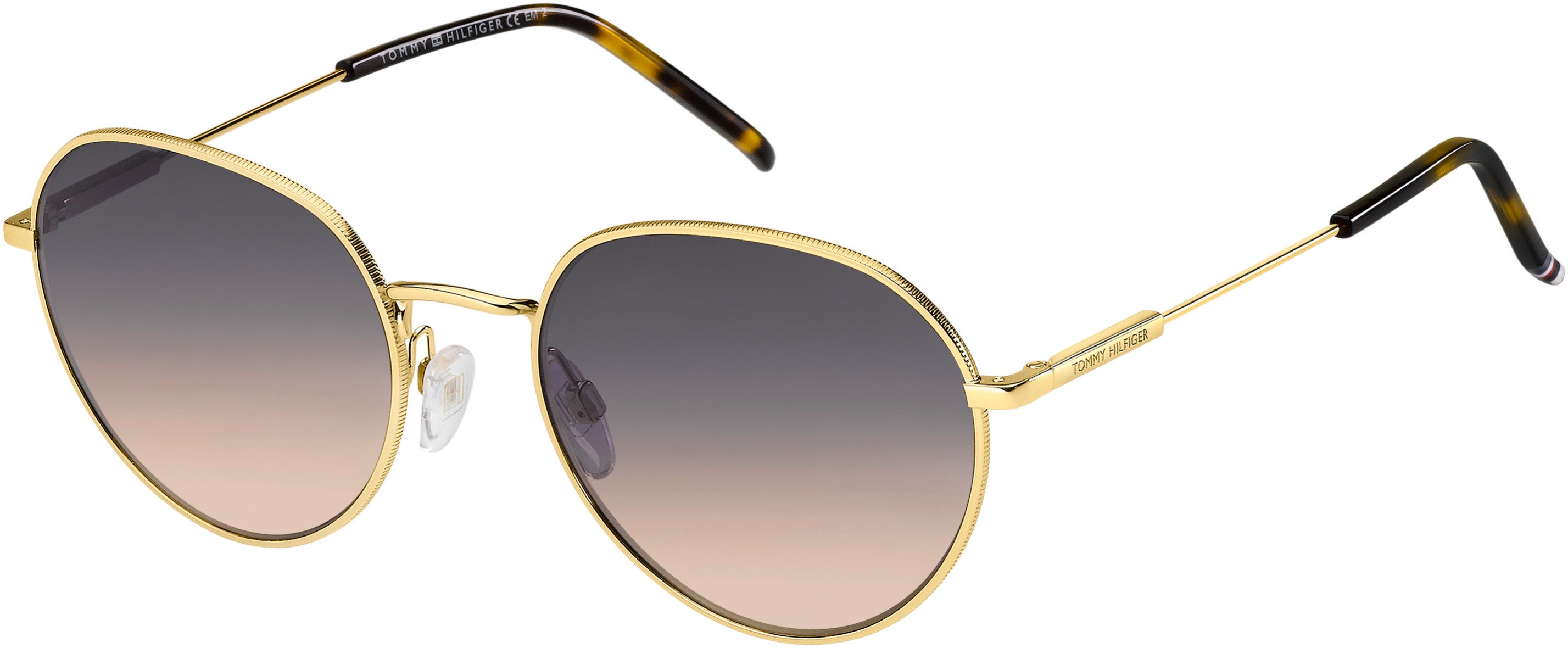 Tommy Hilfiger T. Hilfiger 1711/S Oval Modified Sunglasses 001Q-001Q  Gold Brown (GA Brown Shaded Ochre)
