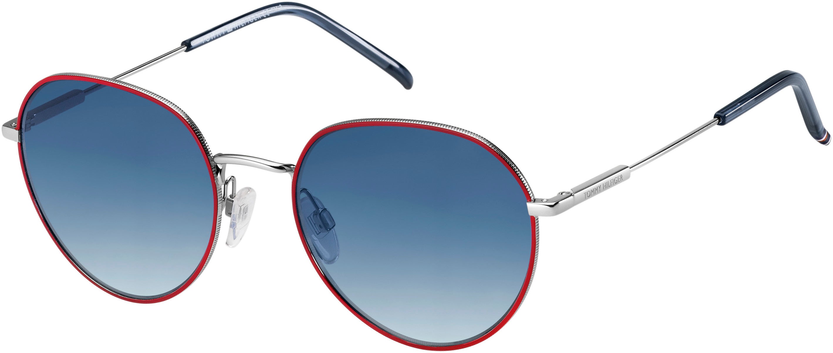 Tommy Hilfiger T. Hilfiger 1711/S Oval Modified Sunglasses 0KWX-0KWX  Palladium Red (08 Blue Shaded)