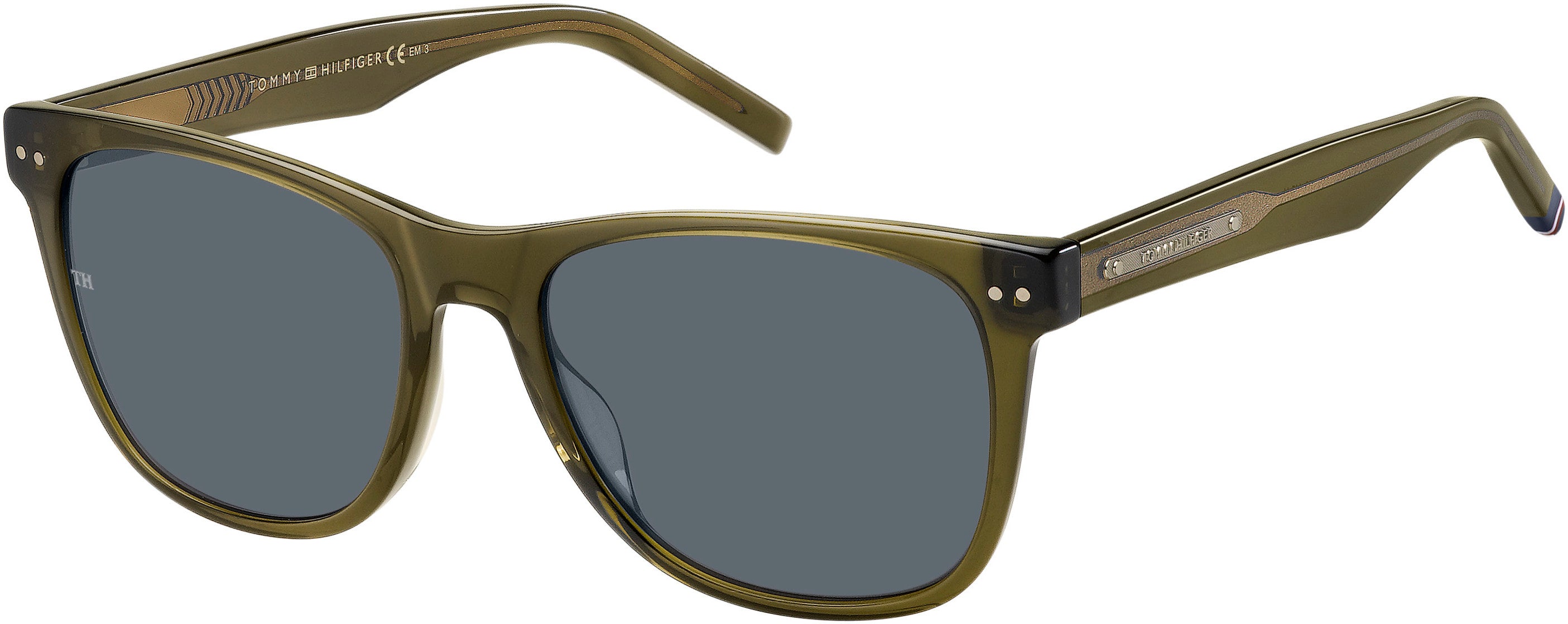 Tommy Hilfiger T. Hilfiger 1712/S Rectangular Sunglasses 04C3-04C3  Olive (IR Gray)