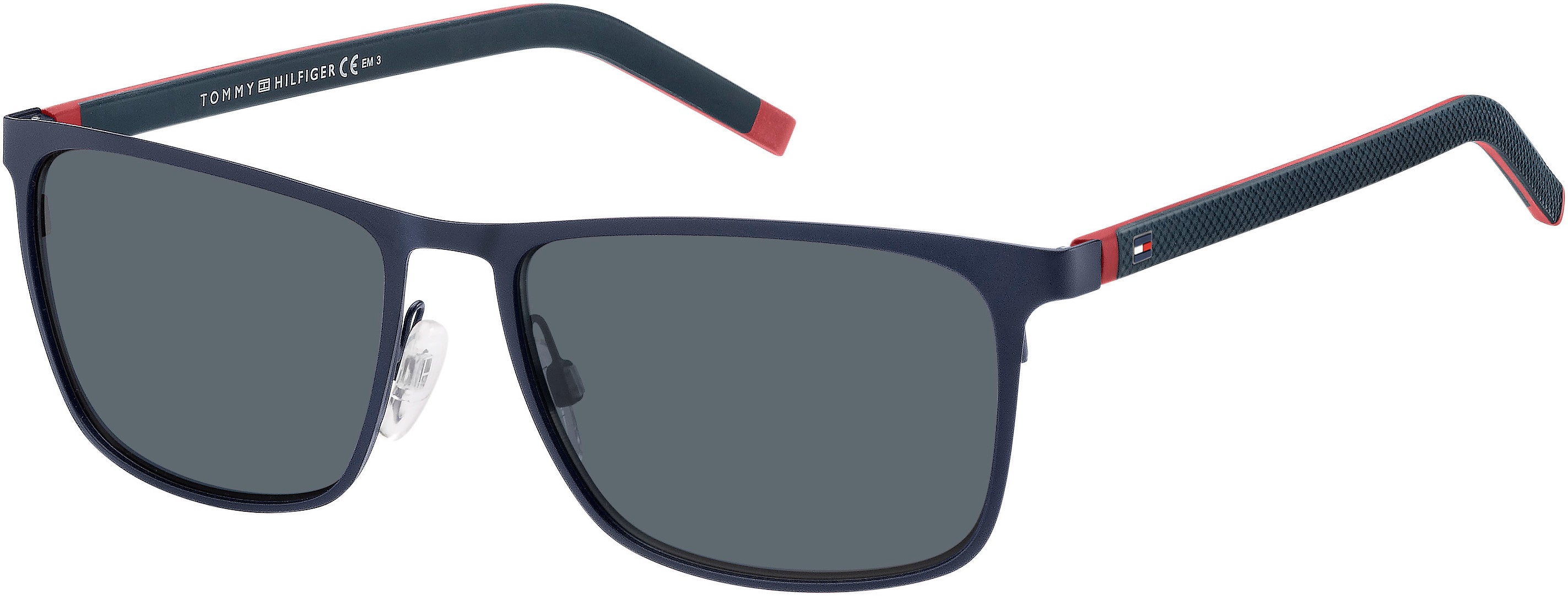 Tommy Hilfiger T. Hilfiger 1716/S Rectangular Sunglasses 0WIR-0WIR  Matte Blue Red (IR Gray)