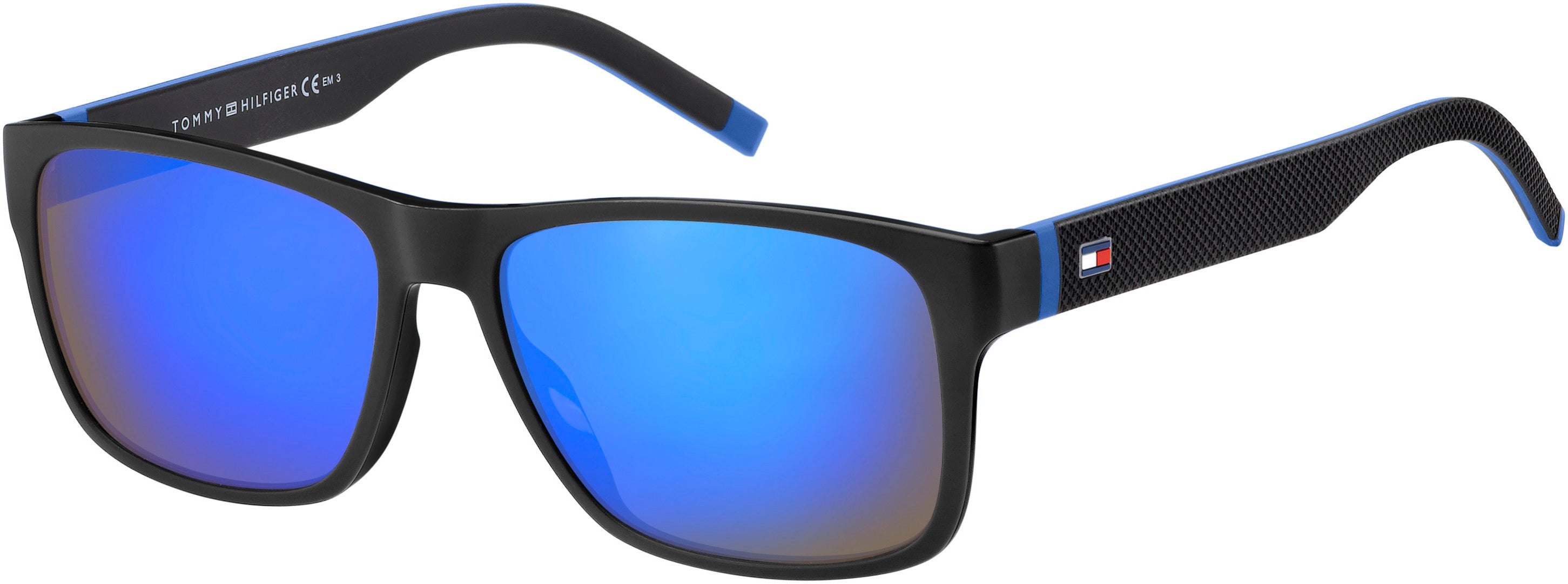Tommy Hilfiger T. Hilfiger 1718/S Rectangular Sunglasses 00VK-00VK  Matte Black Blue (Z0 Ml Blue)