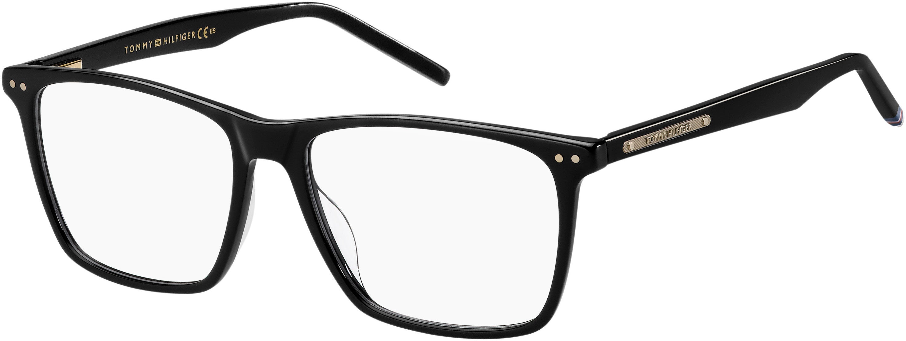 Tommy Hilfiger T. Hilfiger 1731 Rectangular Eyeglasses 0807-0807  Black (00 Demo Lens)