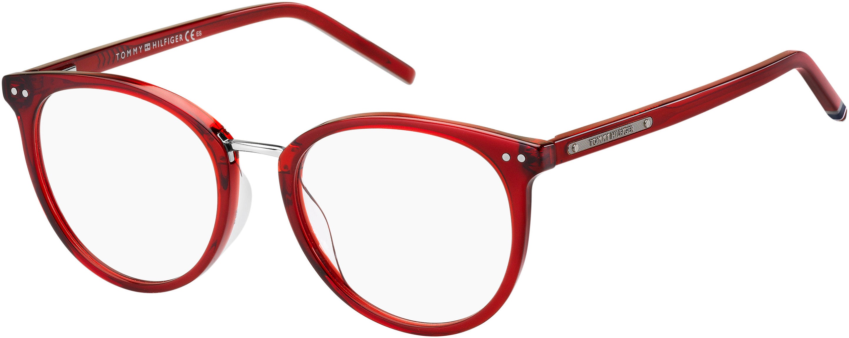 Tommy Hilfiger T. Hilfiger 1734 Tea Cup Eyeglasses 0C9A-0C9A  Red (00 Demo Lens)