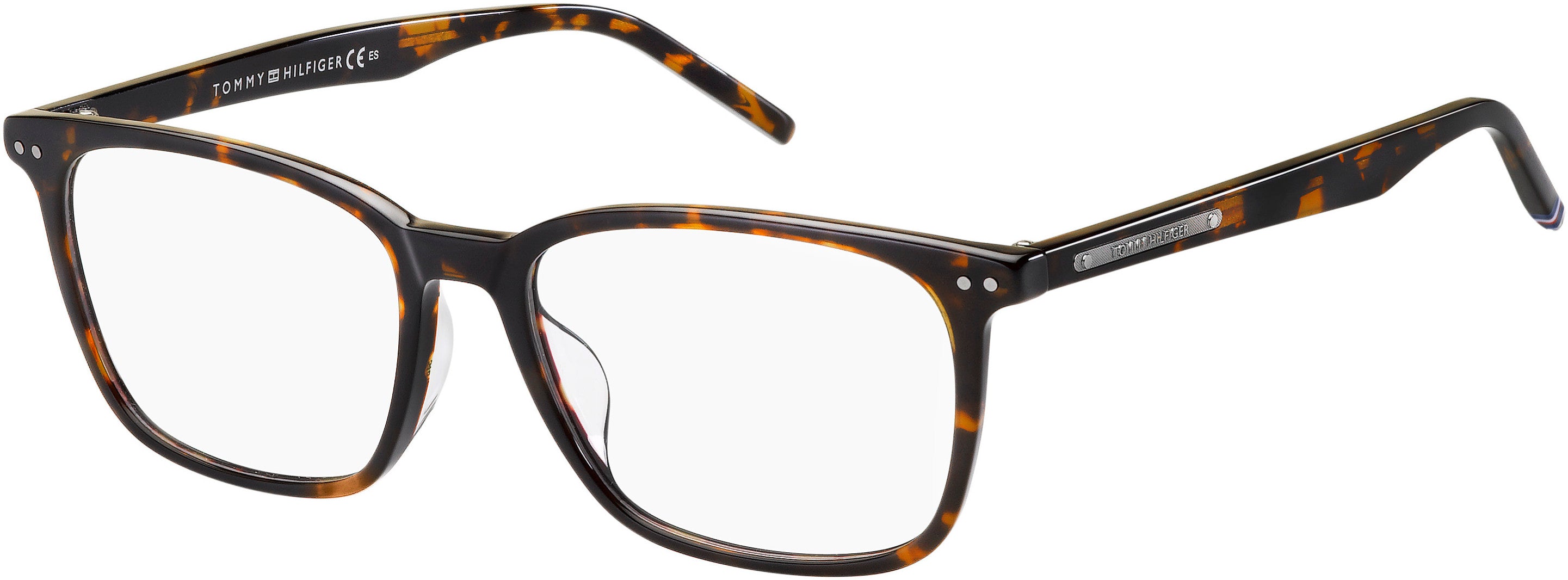 Tommy Hilfiger T. Hilfiger 1737/F Rectangular Eyeglasses 0086-0086  Dark Havana (00 Demo Lens)