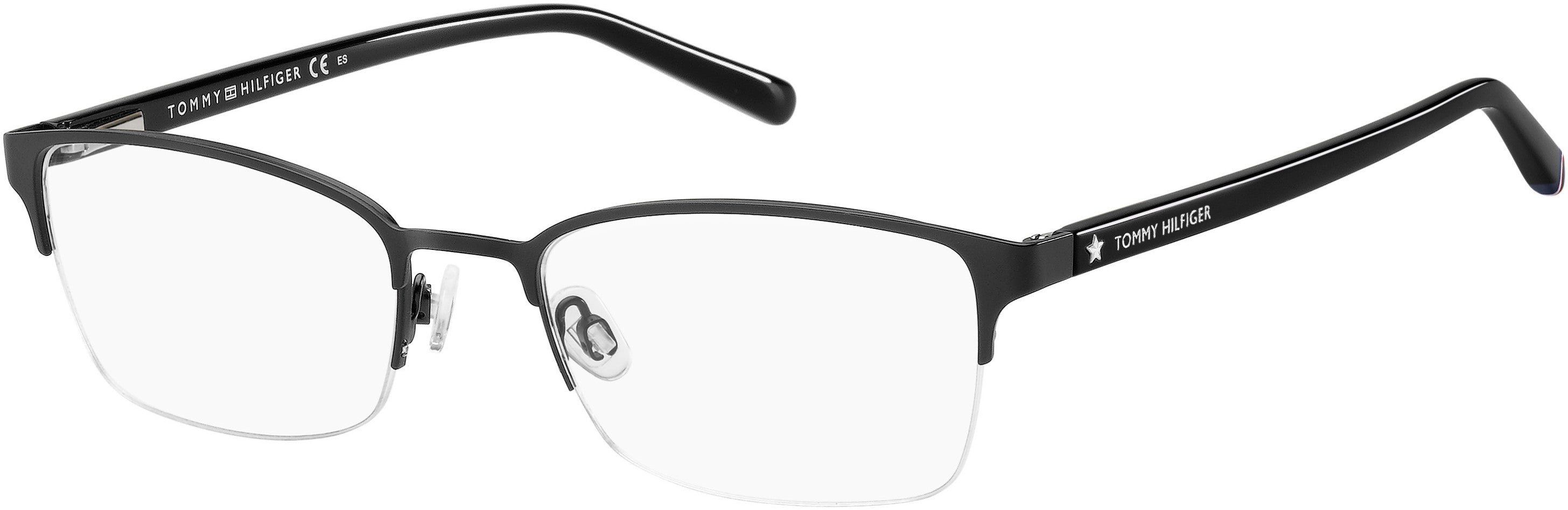 Tommy Hilfiger T. Hilfiger 1748 Rectangular Eyeglasses 0003-0003  Matte Black (00 Demo Lens)