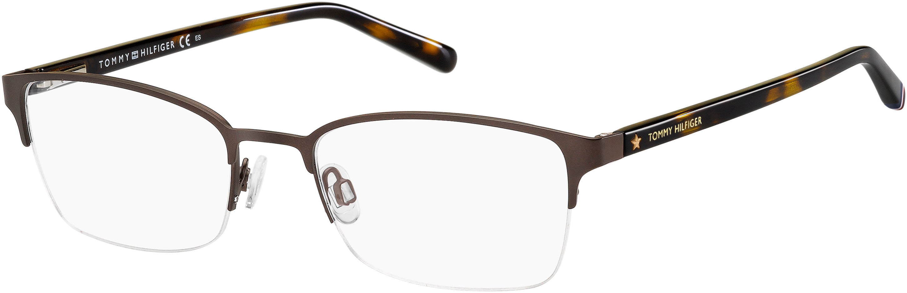 Tommy Hilfiger T. Hilfiger 1748 Rectangular Eyeglasses 0YZ4-0YZ4  Matte Brown (00 Demo Lens)