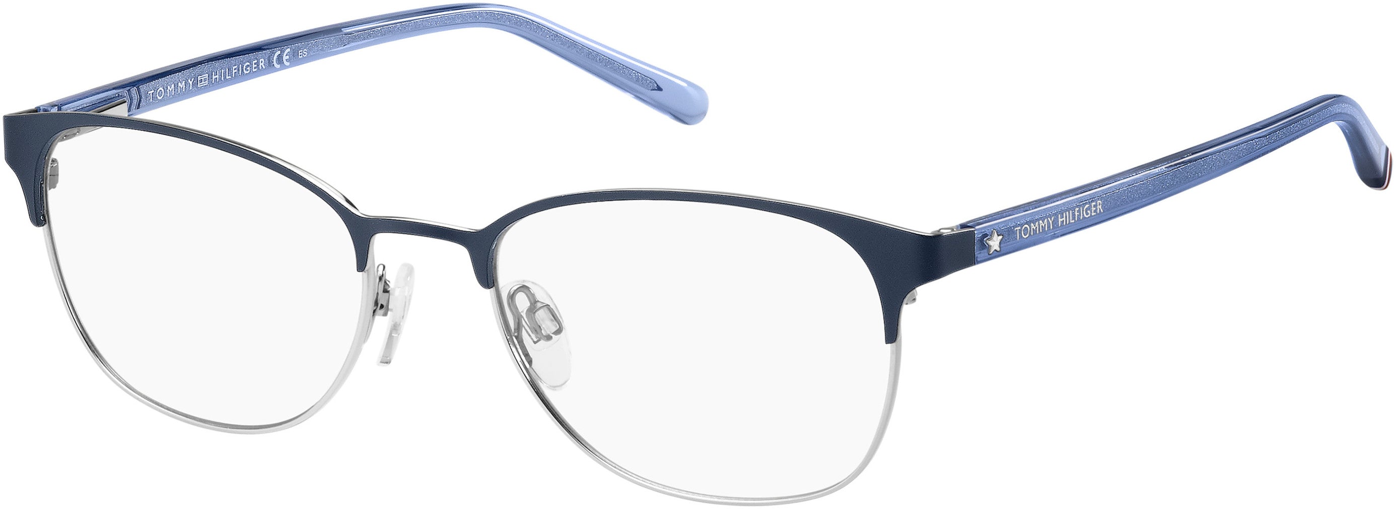 Tommy Hilfiger T. Hilfiger 1749 Cat Eye/butterfly Eyeglasses 0FLL-0FLL  Matte Blue (00 Demo Lens)