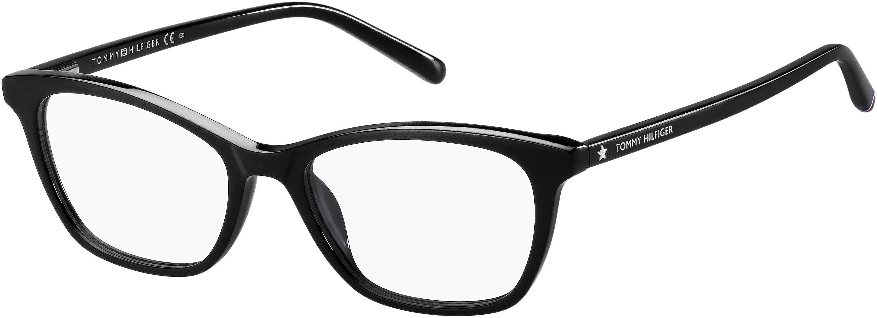 Tommy Hilfiger T. Hilfiger 1750 Cat Eye/butterfly Eyeglasses 0807-0807  Black (00 Demo Lens)