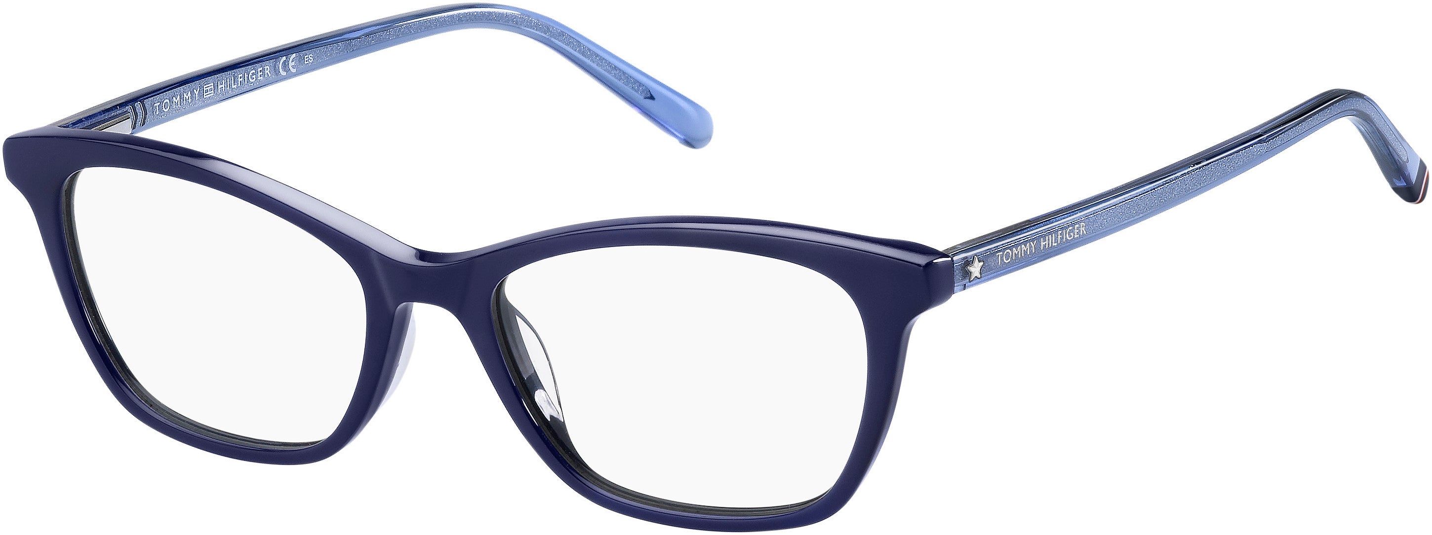Tommy Hilfiger T. Hilfiger 1750 Cat Eye/butterfly Eyeglasses 0GEG-0GEG  Transparent Blue Transparent Blue (00 Demo Lens)