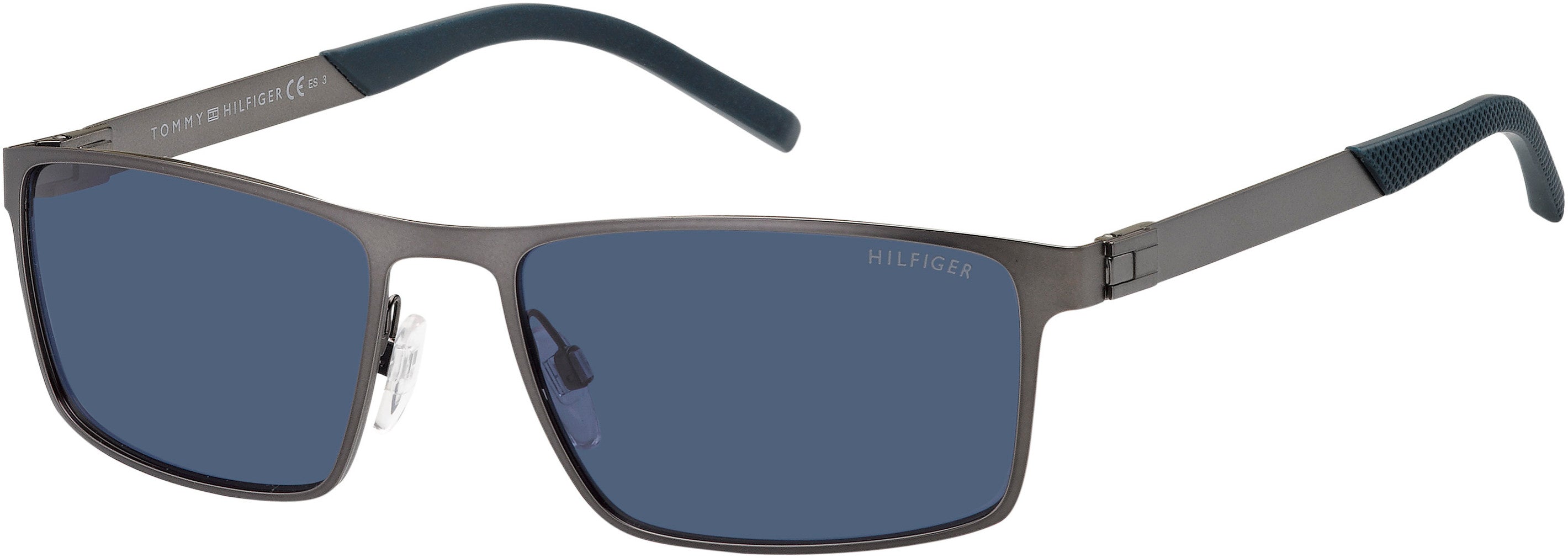 Tommy Hilfiger T. Hilfiger 1767/S Rectangular Sunglasses 0R80-0R80  Semi Matte Dark Ruthenium (KU Blue)