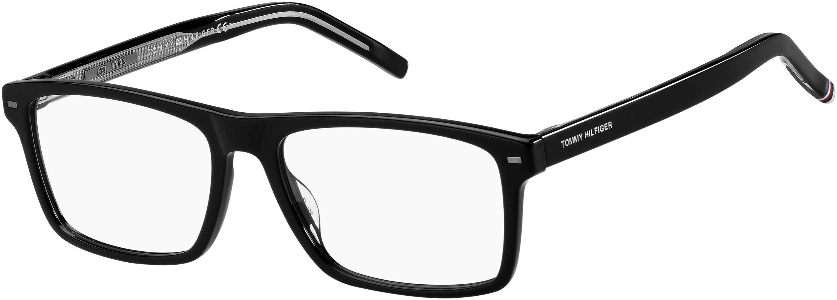 Tommy Hilfiger T. Hilfiger 1770 Rectangular Eyeglasses 0807-0807  Black (00 Demo Lens)