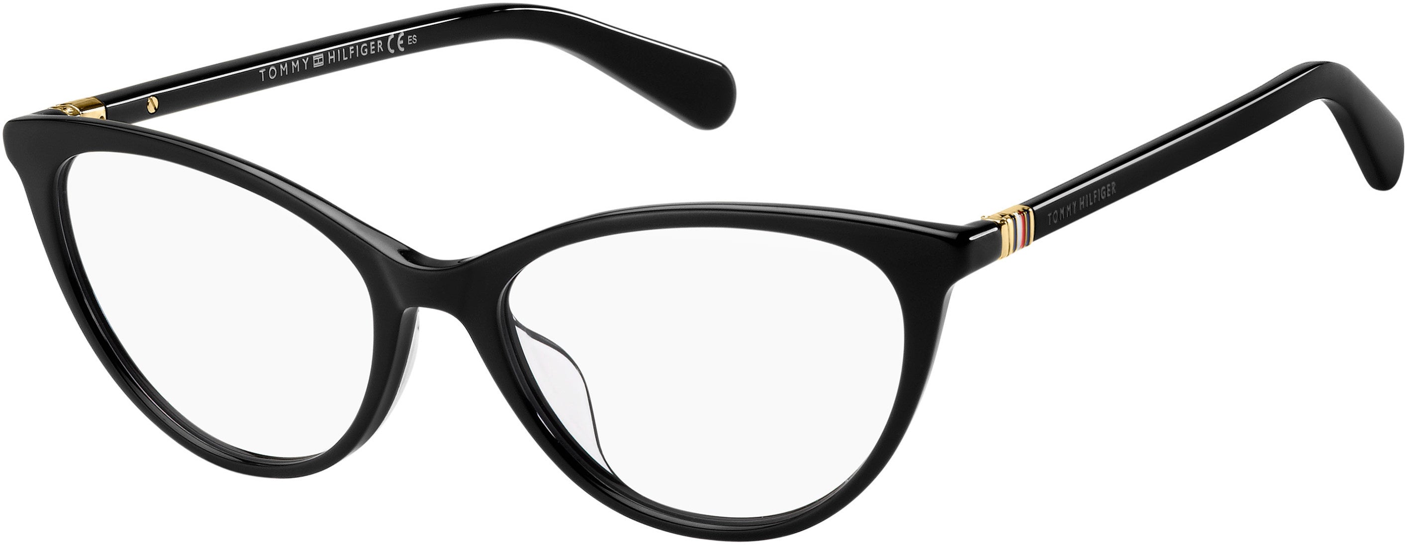 Tommy Hilfiger T. Hilfiger 1775 Cat Eye/butterfly Eyeglasses 0807-0807  Black (00 Demo Lens)