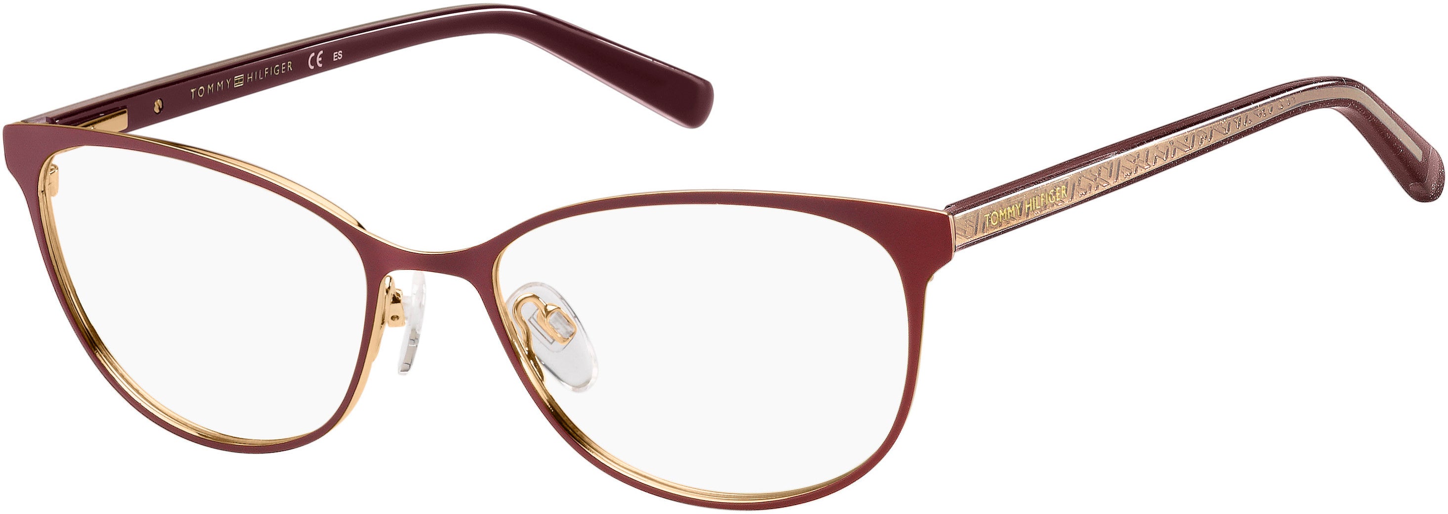 Tommy Hilfiger T. Hilfiger 1778 Cat Eye/butterfly Eyeglasses 0DXL-0DXL  Red Glitter Gold (00 Demo Lens)