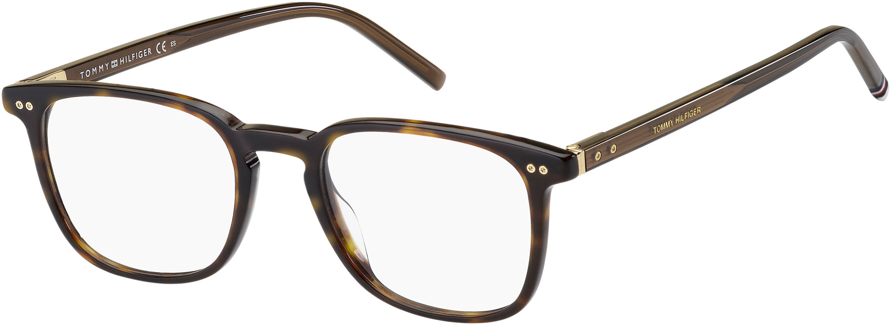 Tommy Hilfiger T. Hilfiger 1814 Square Eyeglasses 0086-0086  Dark Havana (00 Demo Lens)