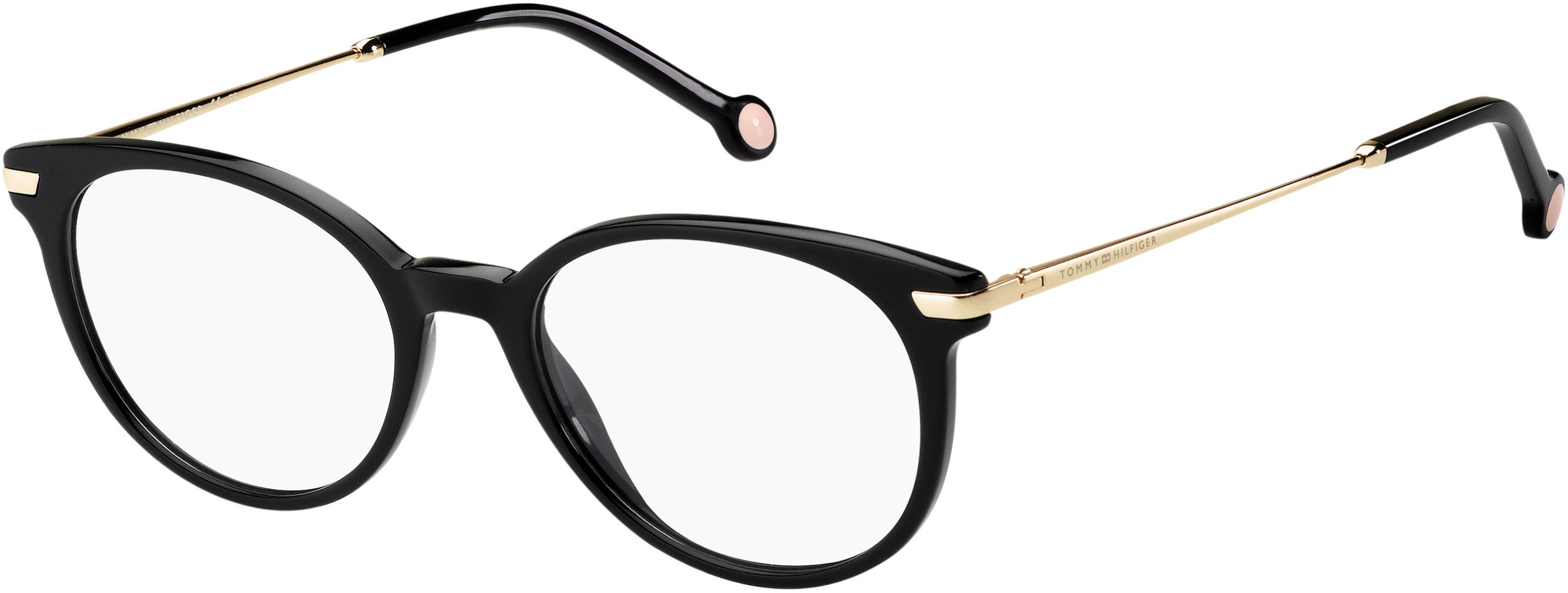 Tommy Hilfiger T. Hilfiger 1821 Oval Modified Eyeglasses 0807-0807  Black (00 Demo Lens)