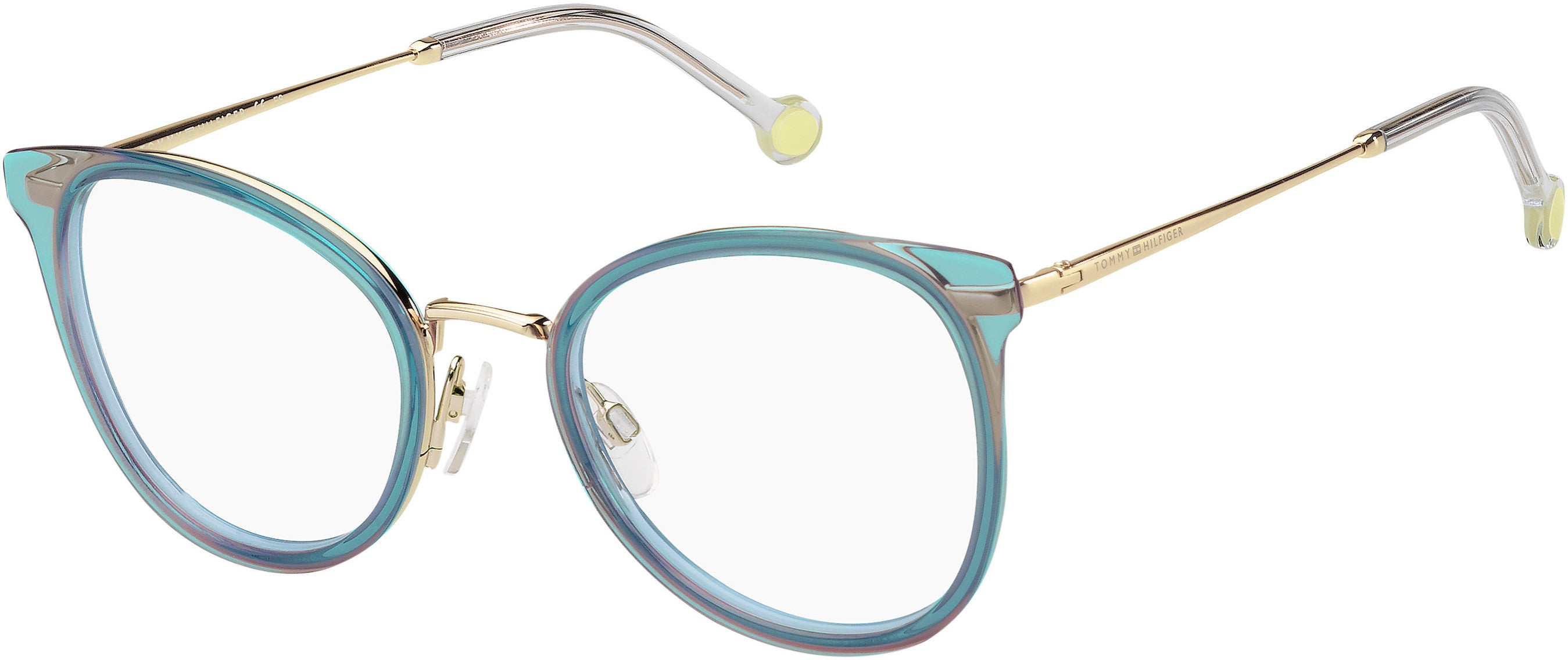 Tommy Hilfiger T. Hilfiger 1837 Cat Eye/butterfly Eyeglasses 0AGS-0AGS  Azure Blue (00 Demo Lens)