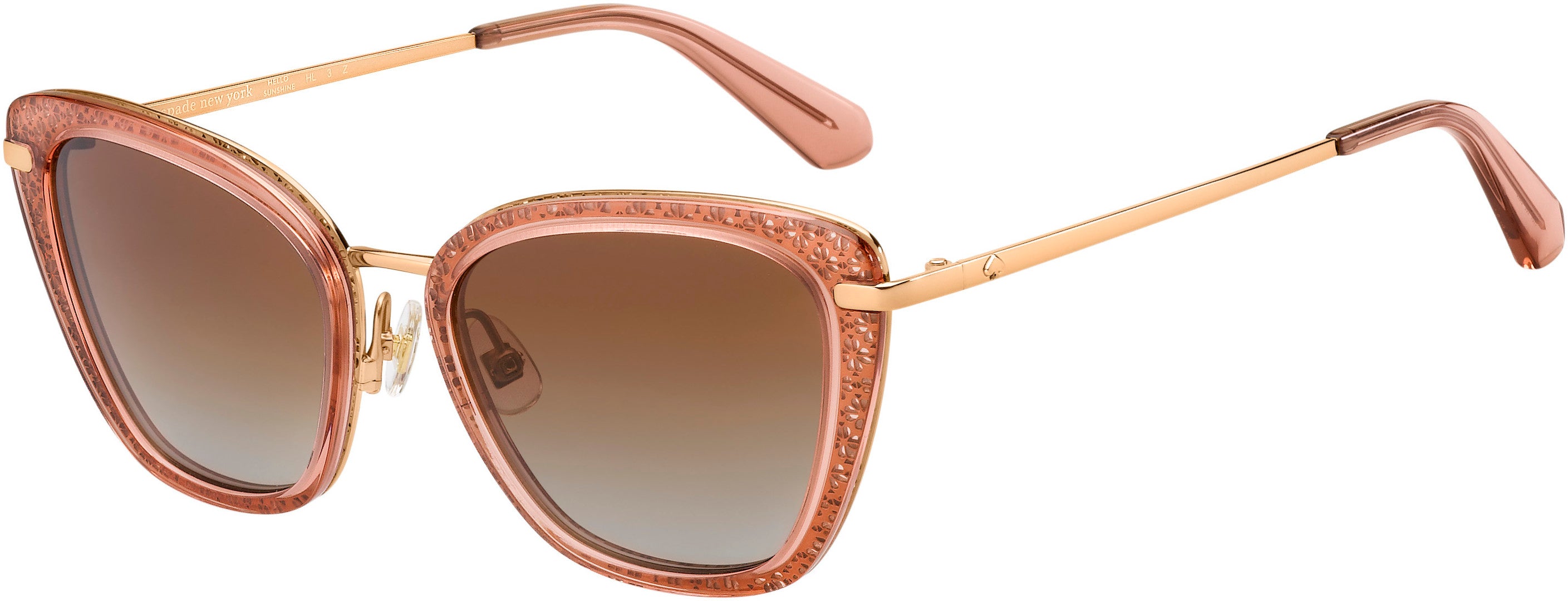 Kate Spade Thelma/G/S Cat Eye/butterfly Sunglasses 035J-035J  Pink (LA Brown Gradient Polz)