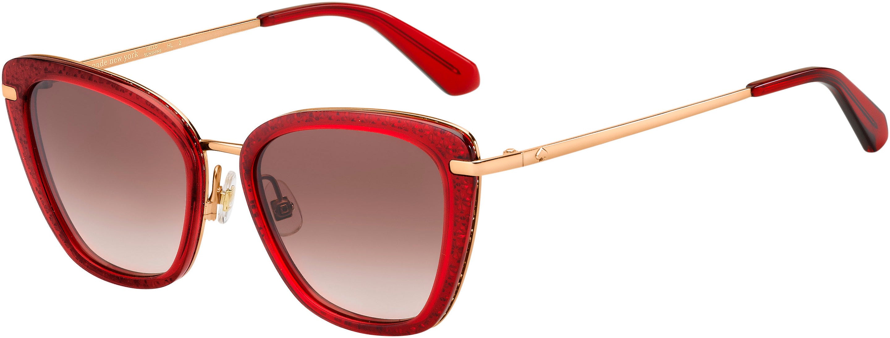 Kate Spade Thelma/G/S Cat Eye/butterfly Sunglasses 0C9A-0C9A  Red (HA Brown Gradient)