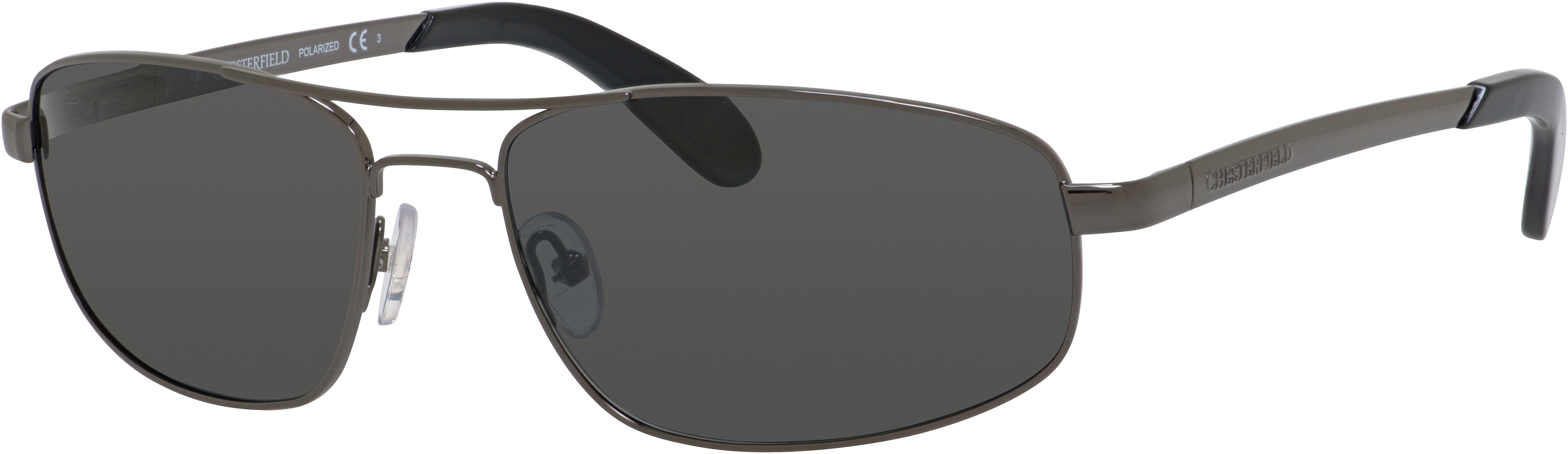 Chesterfield Top Dog/S Rectangular Sunglasses 0C2K-0C2K  Shiny Gunmetal (Y2 Gray Polarized)