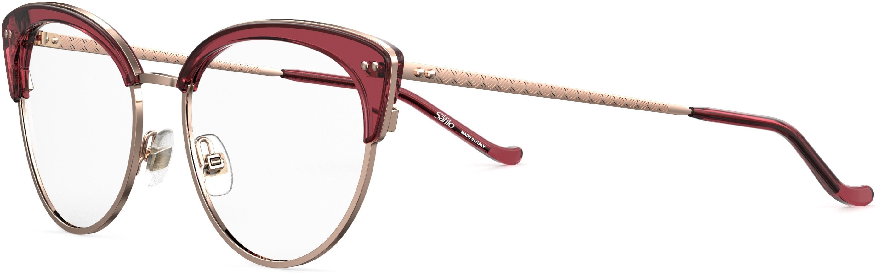 Safilo 2.0 Trama 03 Oval Modified Eyeglasses 08CQ-08CQ  Cherry (00 Demo Lens)