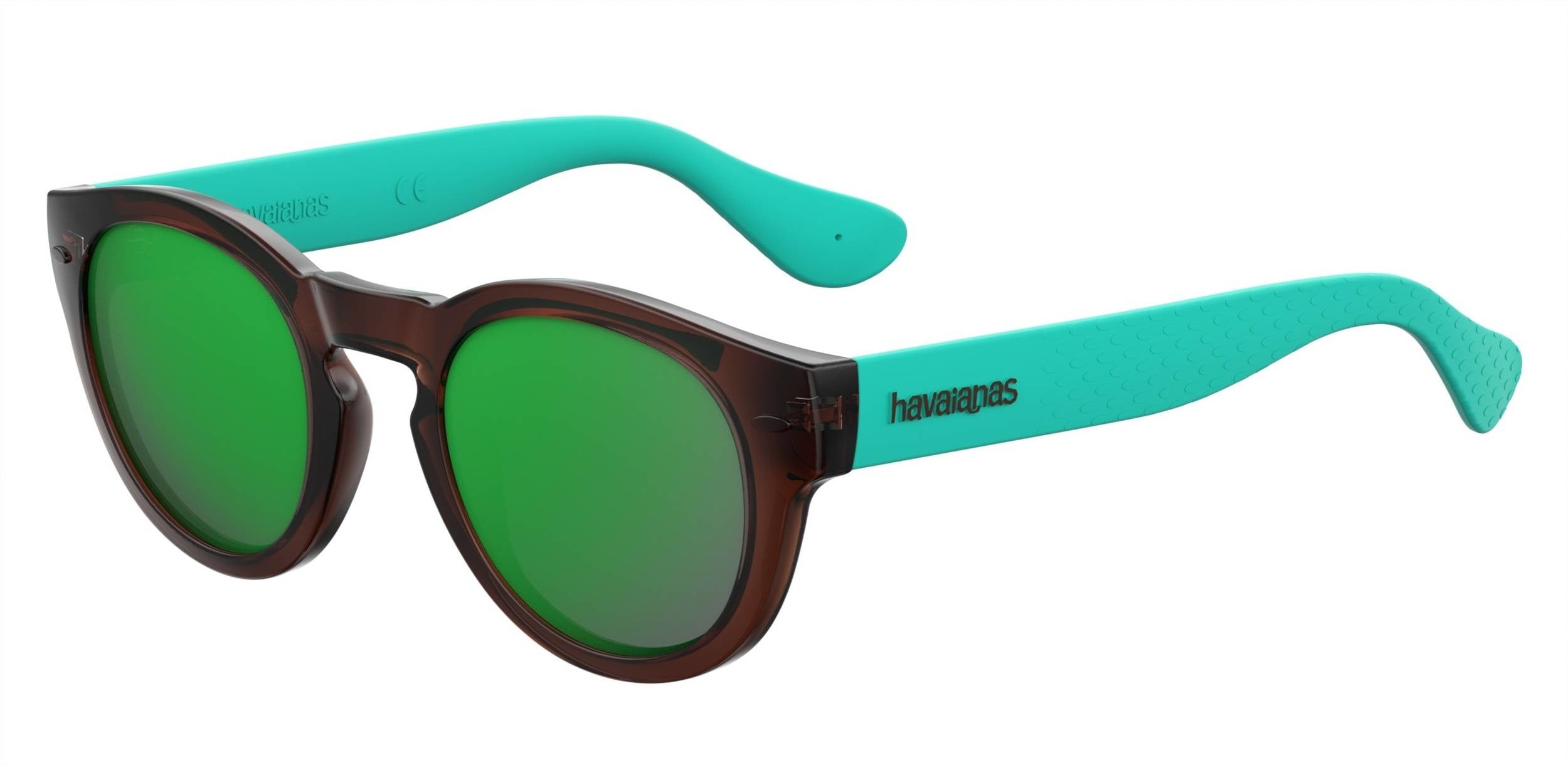 Havaianas Trancoso/M Tea Cup Sunglasses 0R0R-0R0R  Brown Turquoise (Z9 Green Multi Pz)