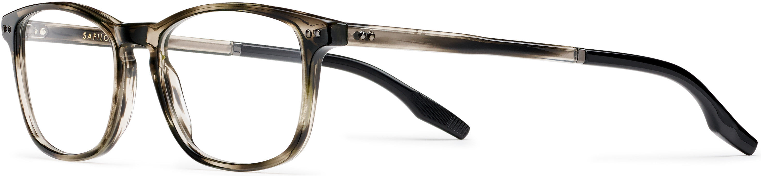 Safilo 2.0 Tratto 02 Square Eyeglasses 0PZH-0PZH  Striped Gray (00 Demo Lens)