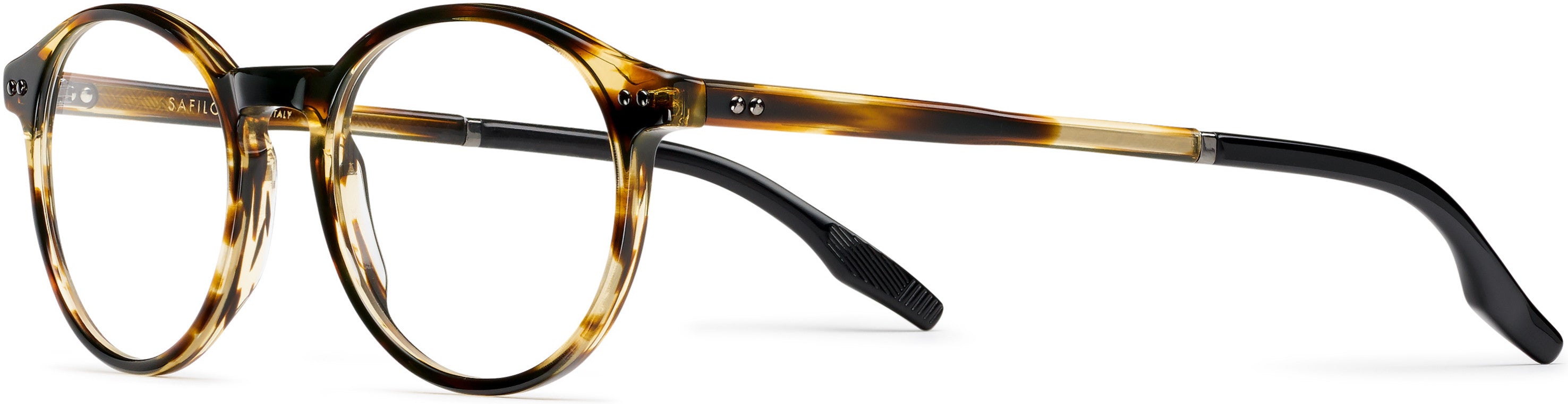 Safilo 2.0 Tratto 03 Oval Modified Eyeglasses 0KVI-0KVI  Striped Brown (00 Demo Lens)