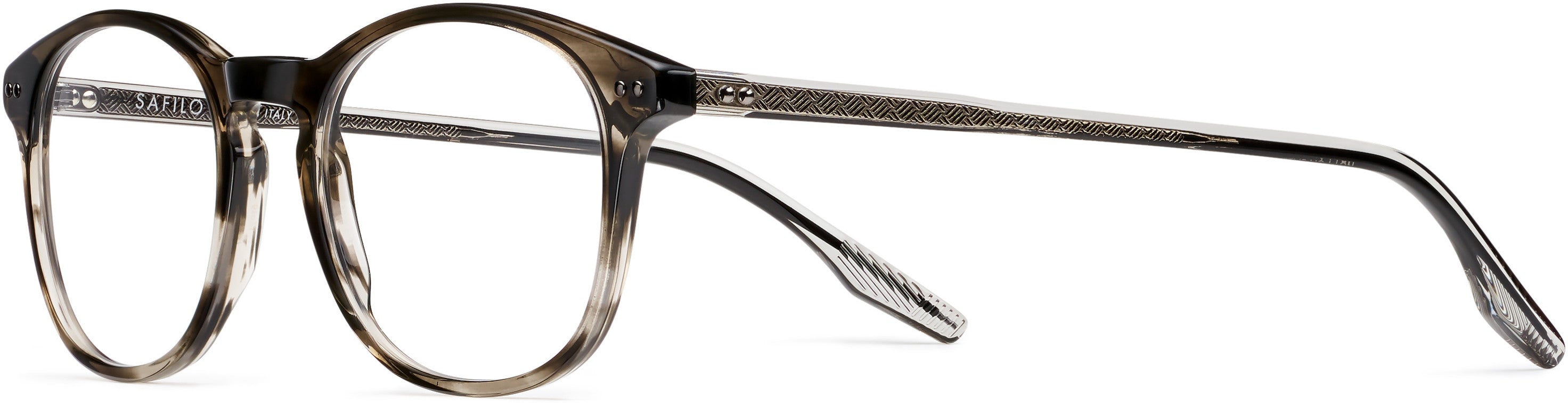 Safilo 2.0 Tratto 07 Square Eyeglasses 0PZH-0PZH  Striped Gray (00 Demo Lens)