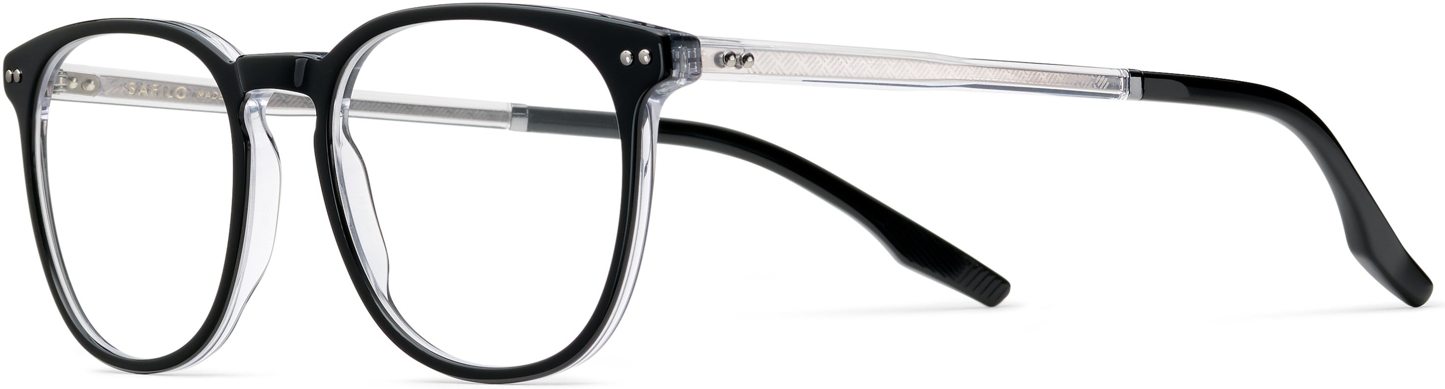 Safilo 2.0 Tratto 12 Oval Modified Eyeglasses 07C5-07C5  Black Crystal (00 Demo Lens)