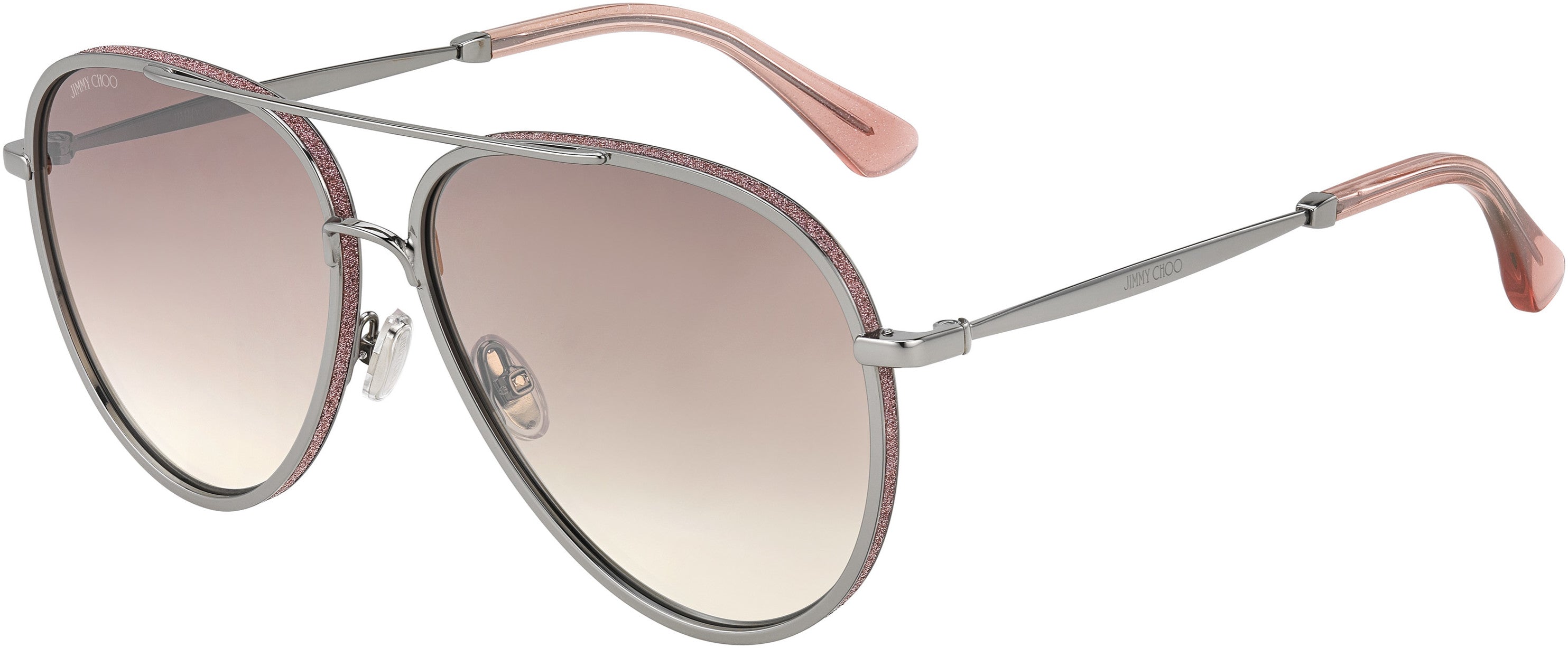 Jimmy Choo Triny/S Aviator Sunglasses 0AVB-0AVB  Silver Pink (NQ Brown Mirror Gradient)