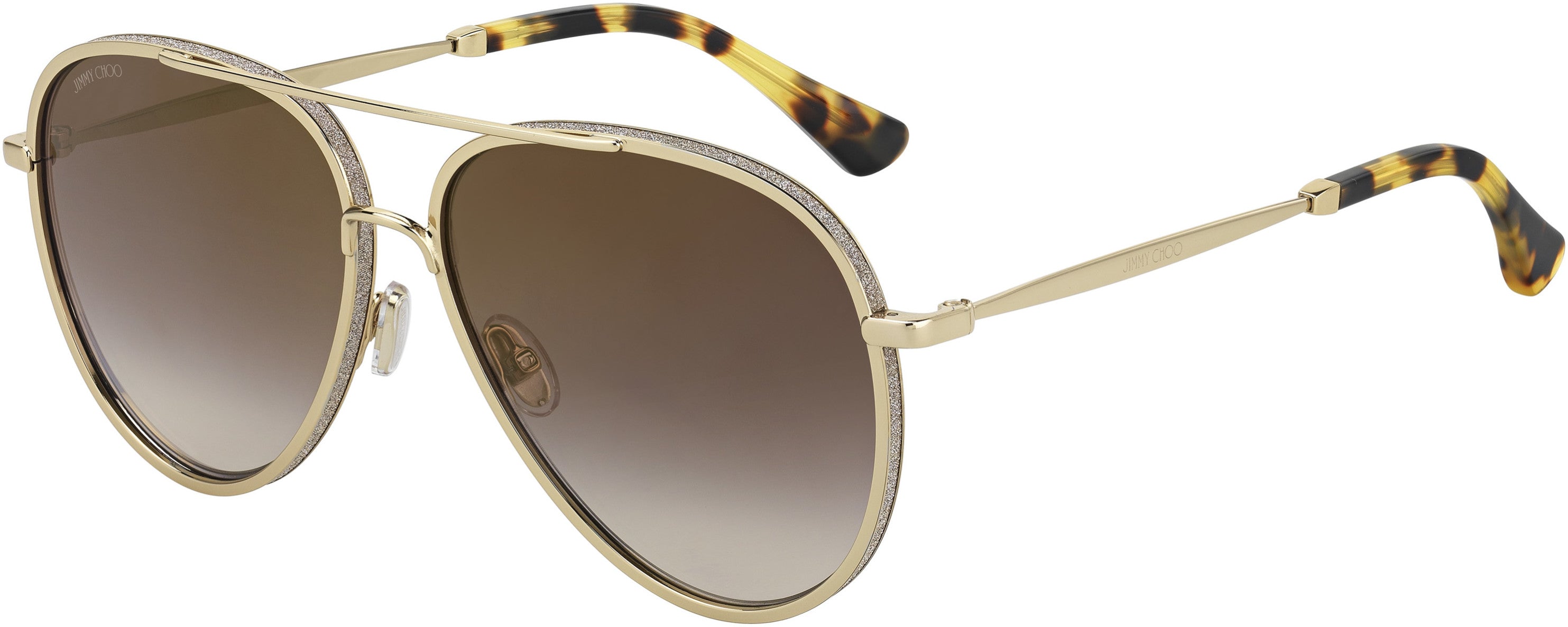 Jimmy Choo Triny/S Aviator Sunglasses 0J5G-0J5G  Gold (JL Brown Ss Gold)