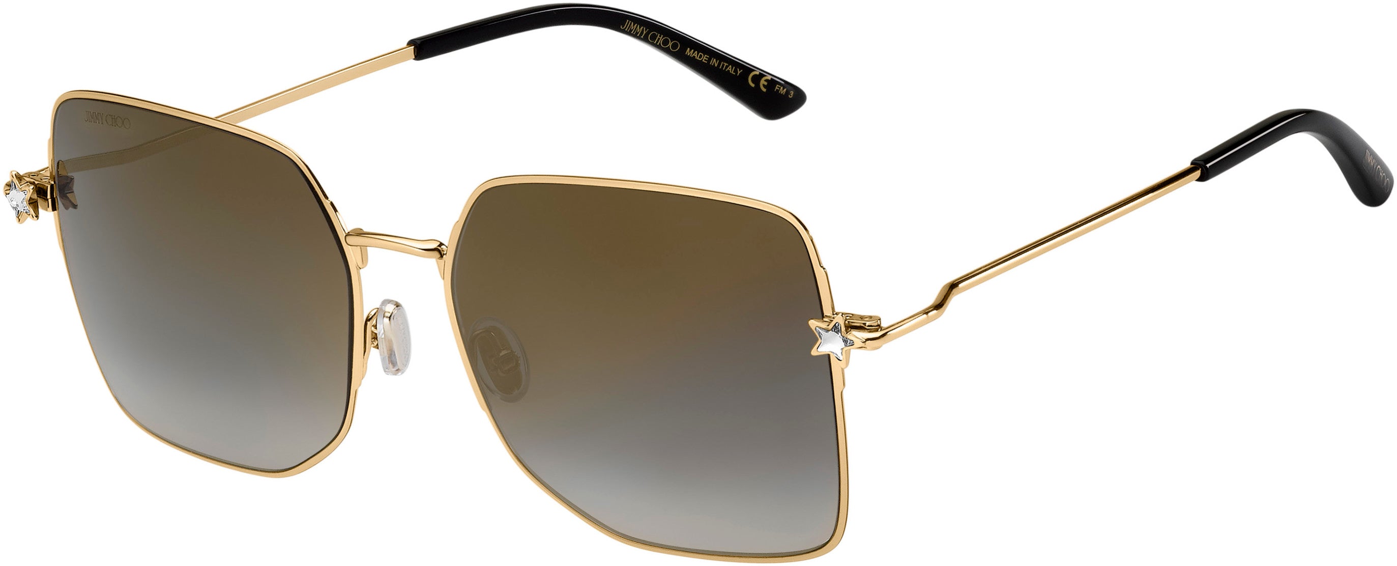 Jimmy Choo Trisha/G/sk Special Shape Sunglasses 0J5G-0J5G  Gold (FQ Gray Sf Gold Sp)