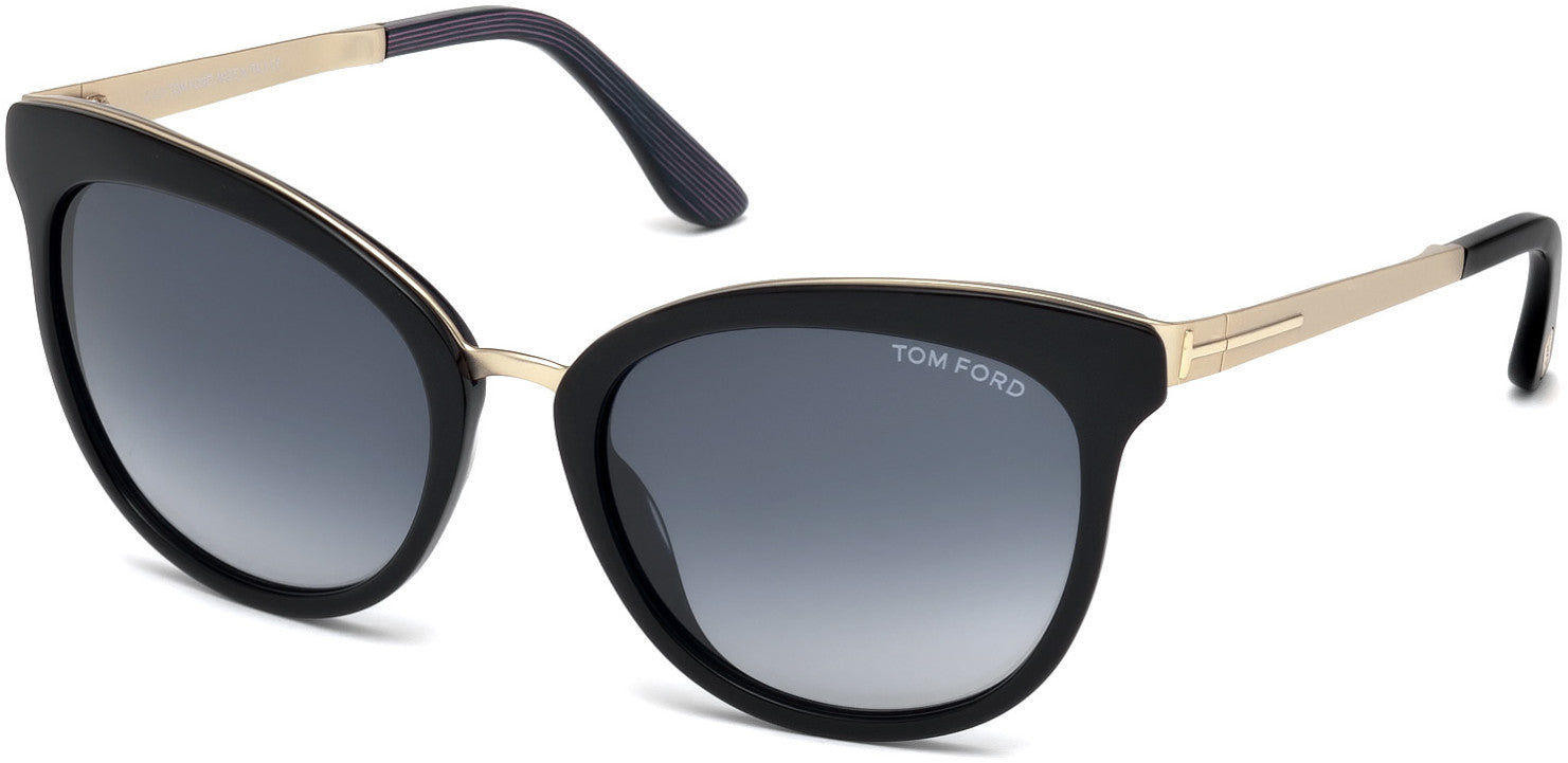 Tom Ford FT0461 Emma Cat Sunglasses 05W-05W - Black/other / Gradient Blue