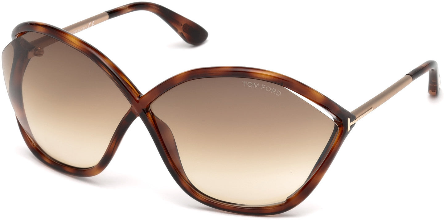 Tom Ford FT0529 Bella Geometric Sunglasses 53F-53F - Blonde Havana / Gradient Brown