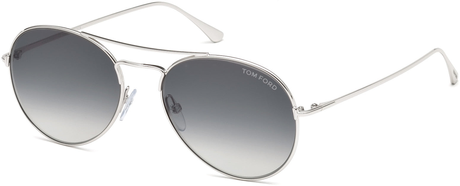 Tom Ford FT0551 Ace-02 Pilot Sunglasses 18B-18B - Shiny Rhodium / Gradient Smoke