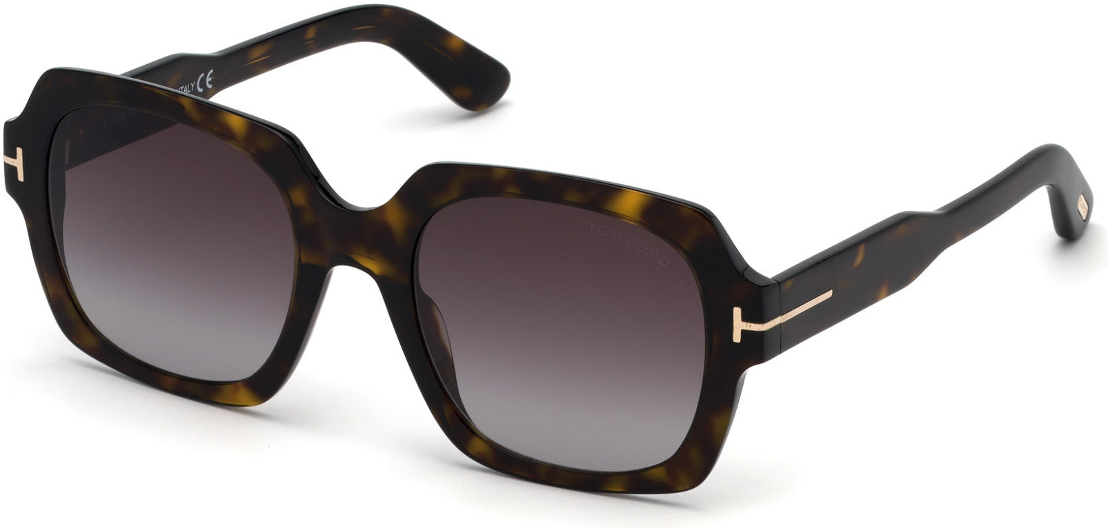 Tom Ford FT0660 Autumn Geometric Sunglasses 52T-52T - Shiny Classic Dark Havana/ Gradient Wine Lenses