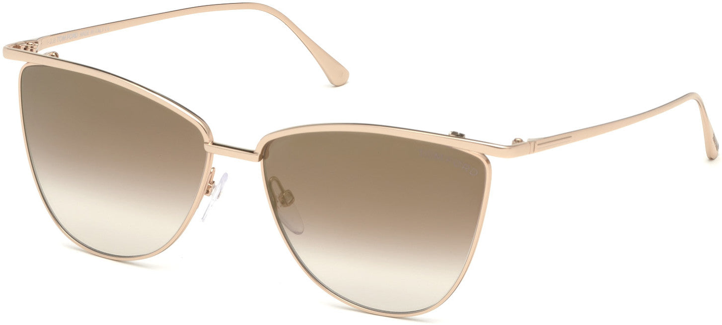 Tom Ford FT0684 Veronica Butterfly Sunglasses 28G-28G - Shiny Rose Gold / Shiny