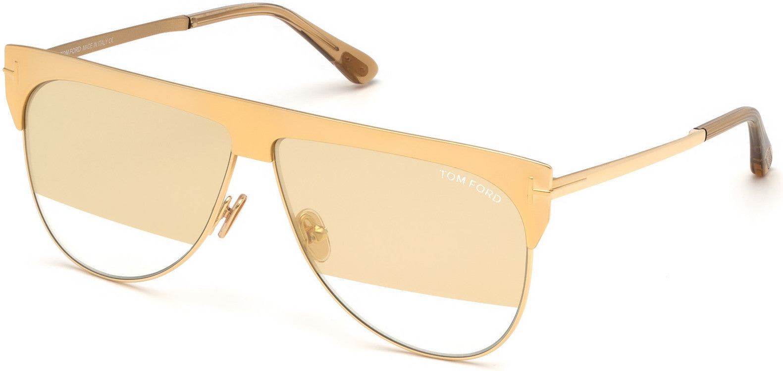 Tom Ford FT0707 Winter Pilot Sunglasses 30G-30G - Yellow Gold Plated/ Clear W. Yellow Gold Plated Flash Lenses