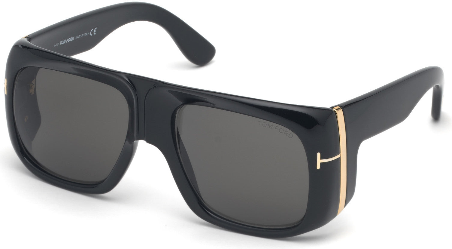 Tom Ford FT0733 Gino Square Sunglasses 01A-01A - Shiny Black/ Smoke Lenses - Fw19 Adv Style