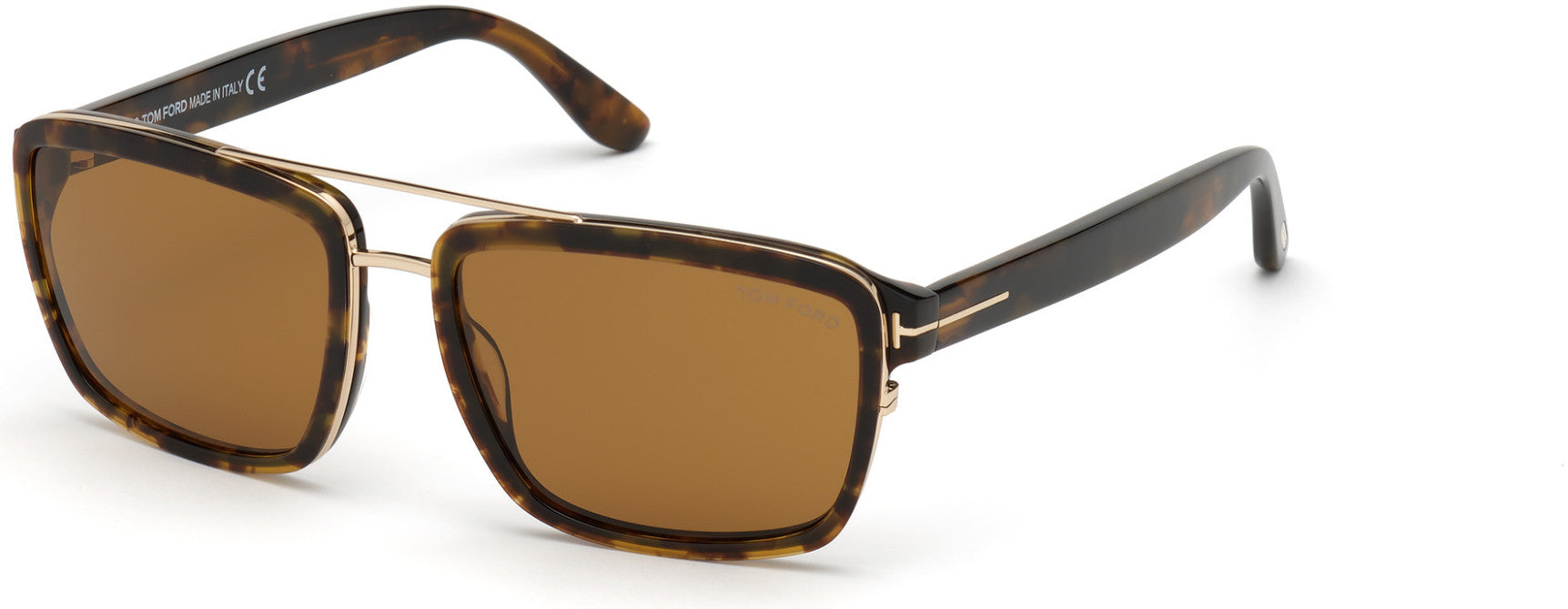 Tom Ford FT0780 Anders Square Sunglasses 56E-56E - Shiny Vintage Havana / Vintage Brown Lenses