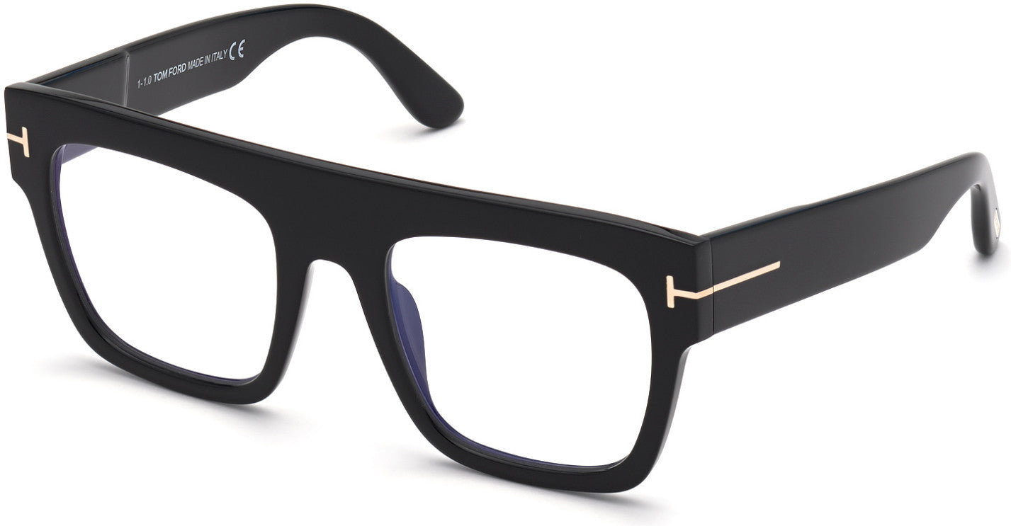 Tom Ford FT0847 Renee Square Sunglasses 001-001 - Shiny Black / Blue Block Lenses (Fw20 Adv)