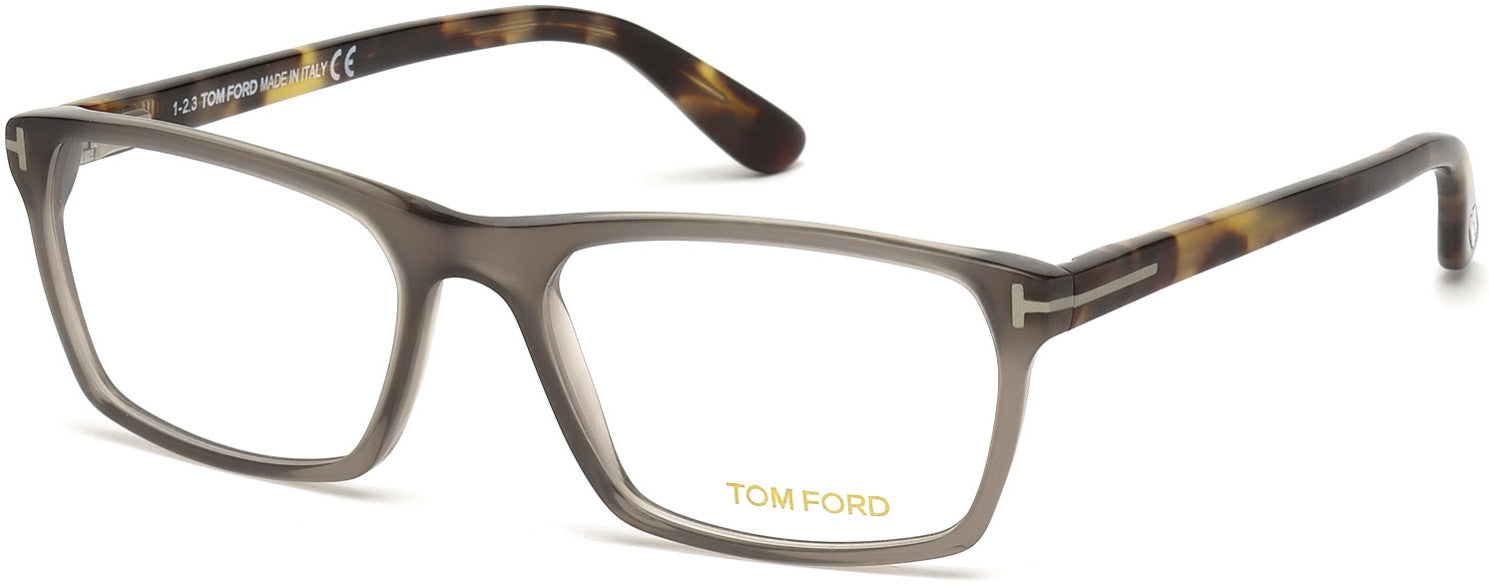 Tom Ford FT4295 Geometric Eyeglasses 020-020 - Grey Front, Havana Temples