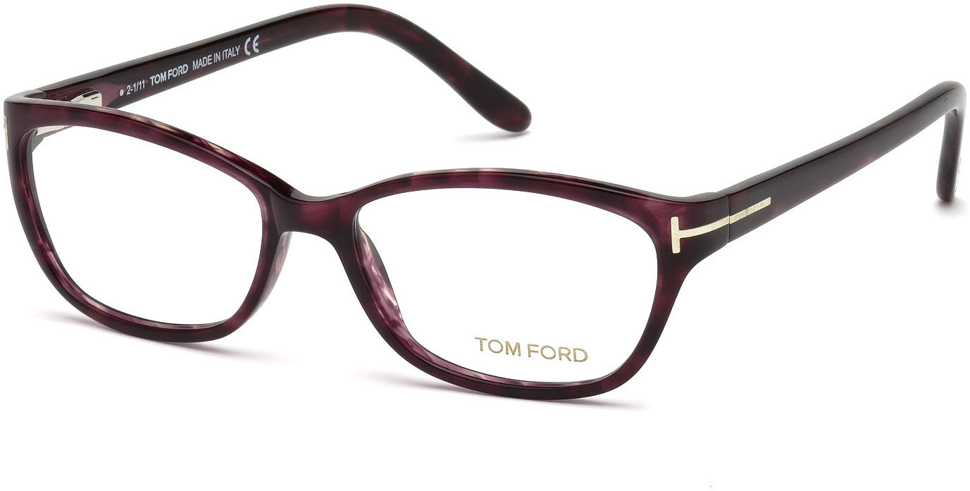 Tom Ford FT5142 Geometric Eyeglasses 083-083 - Violet Horn