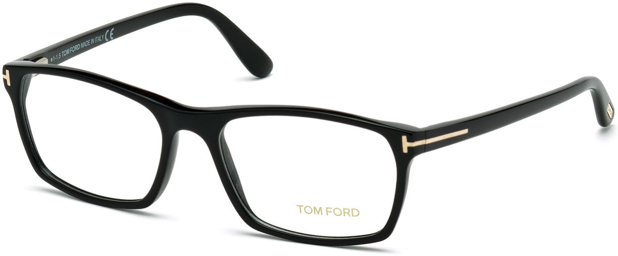 Tom Ford FT5295 Geometric Eyeglasses 001-001 - Shiny Black
