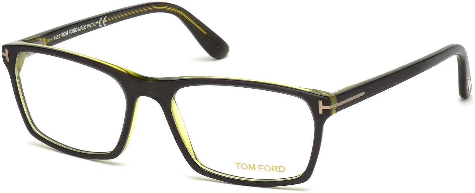 Tom Ford FT5295 Geometric Eyeglasses 098-098 - Matte Dark Green, Olive Green