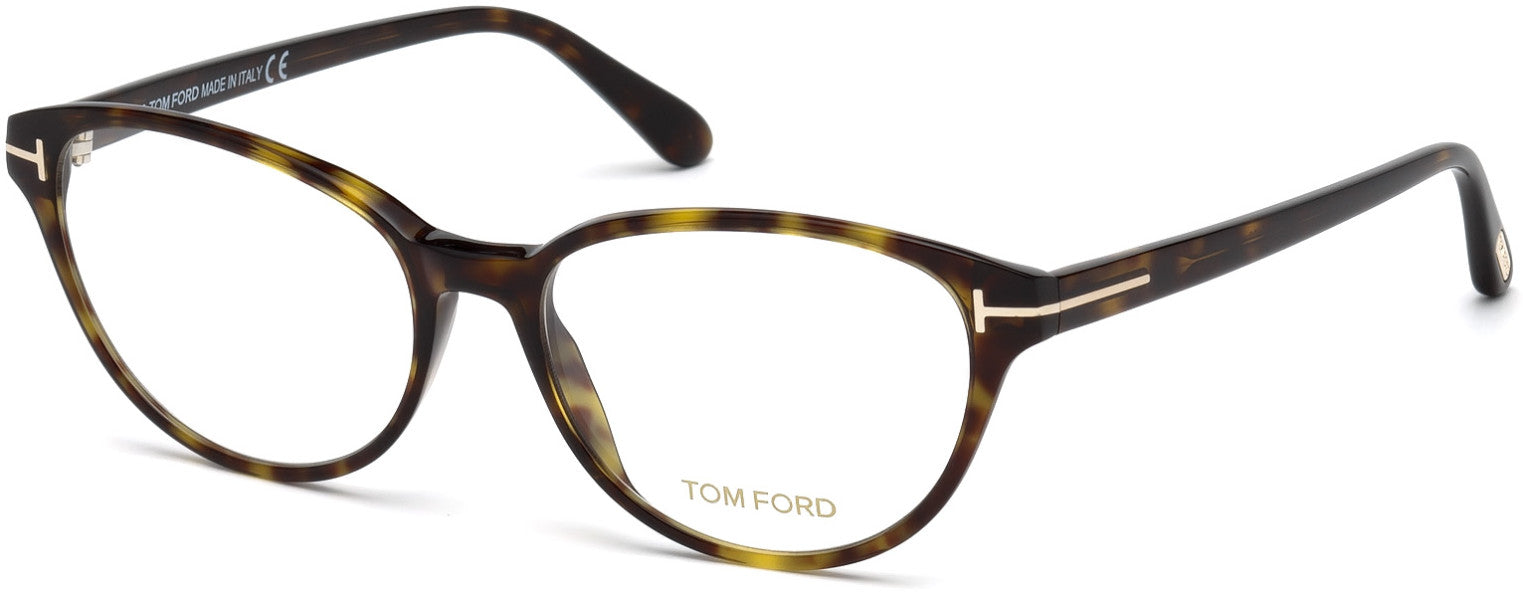 Tom Ford FT5422-F Cat Eyeglasses 052-052 - Dark Havana
