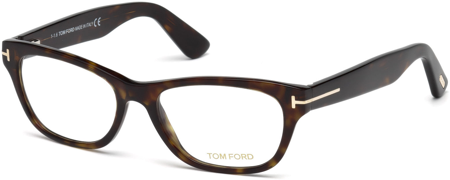 Tom Ford FT5425 Geometric Eyeglasses 052-052 - Dark Havana