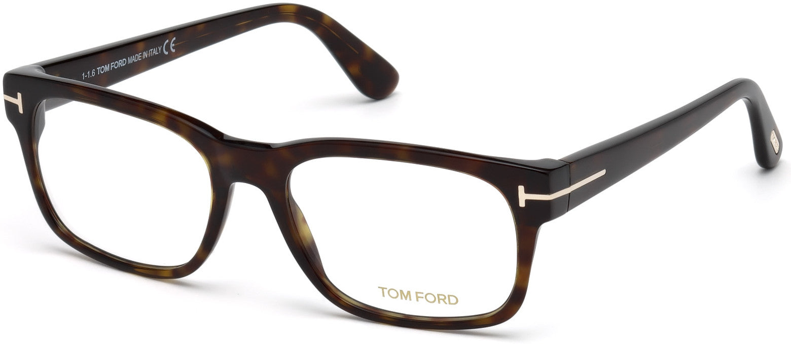 Tom Ford FT5432-F Geometric Eyeglasses 052-052 - Dark Havana
