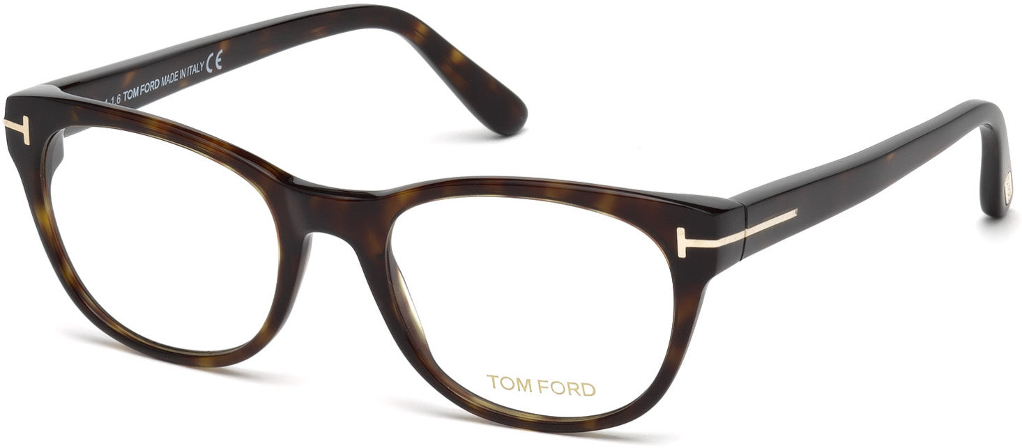 Tom Ford FT5433-F Geometric Eyeglasses 052-052 - Dark Havana