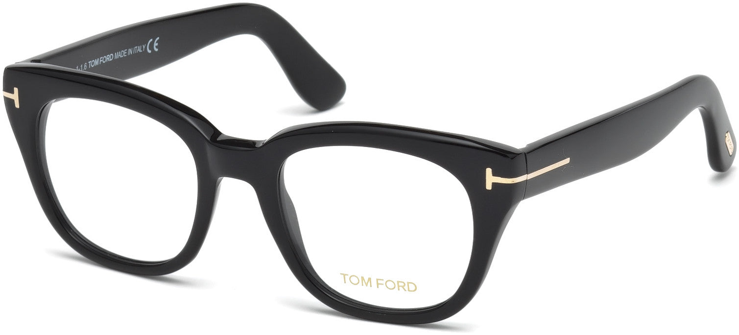 Tom Ford FT5473 Geometric Eyeglasses 001-001 - Shiny Black